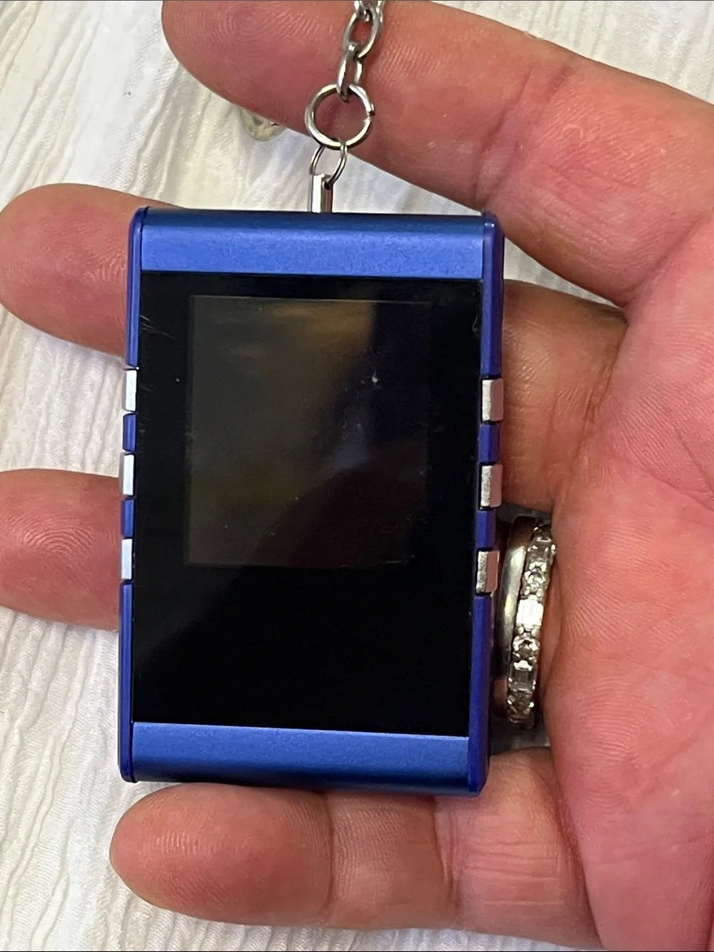 Blue Digital Keychain Camera with Display - Compact Portable Viewer
